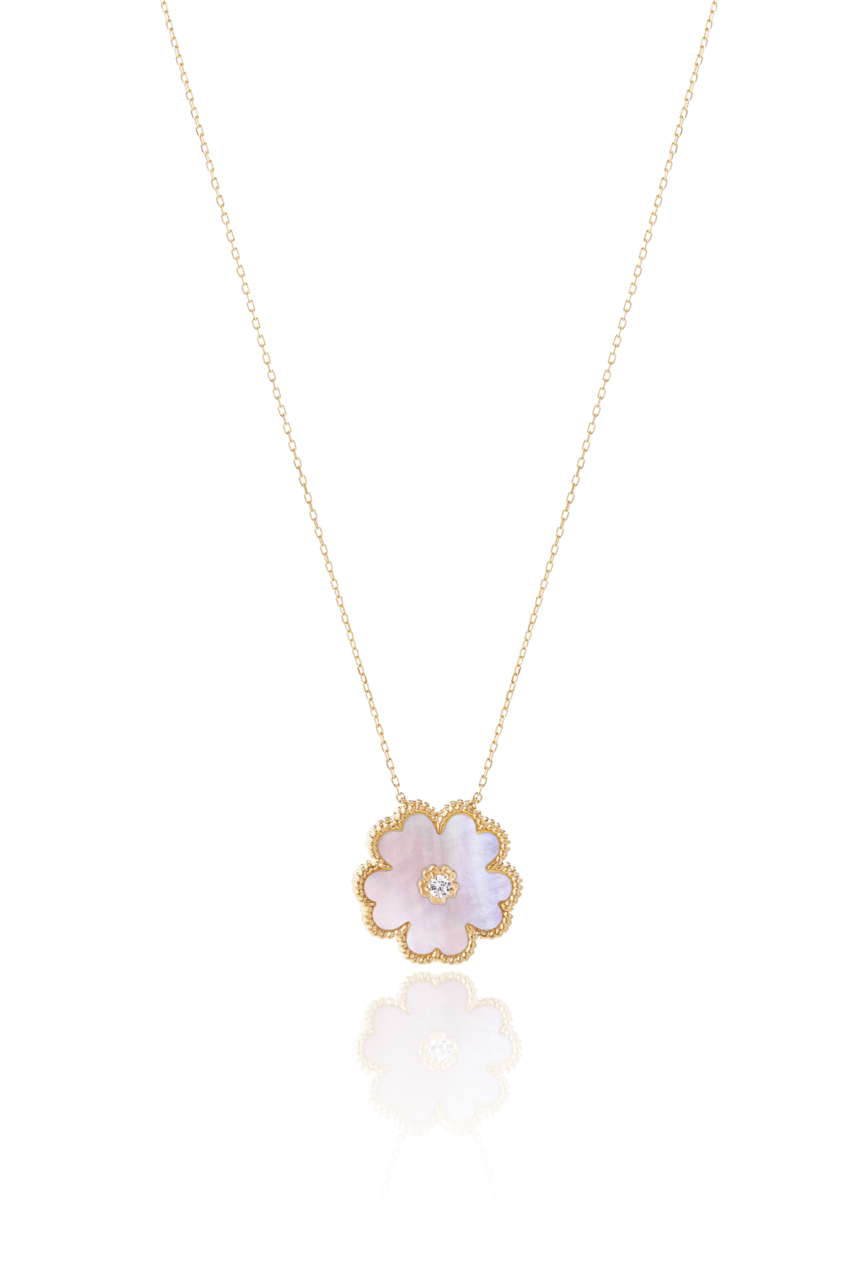 Forget Me Not Necklace in Pink Mother of Pearl