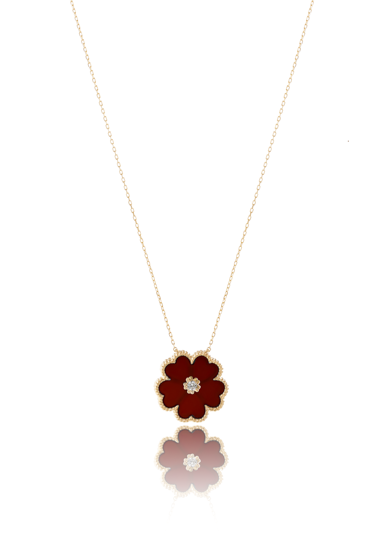 Forget Me Not Necklace in Carnelian