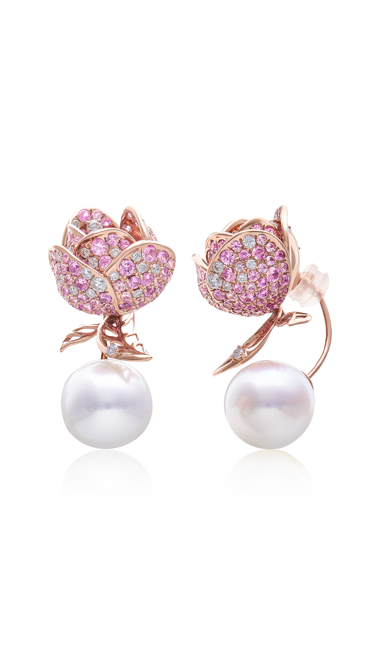 Rosette de Lune Earrings with South Sea Pearl Jacket