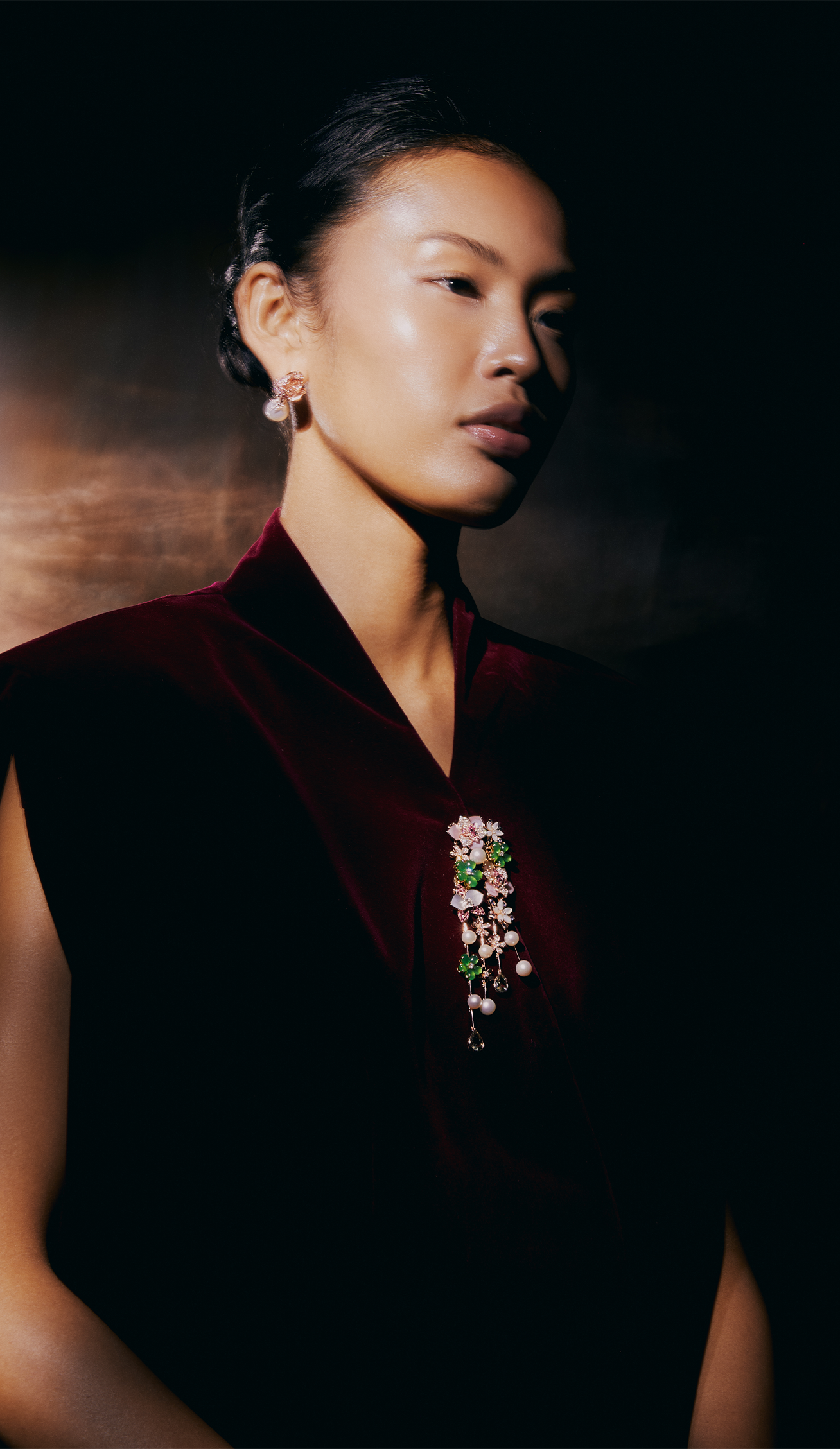 Rosette de Lune Earrings with South Sea Pearl Jacket