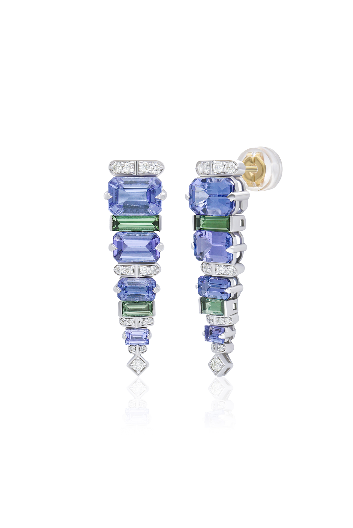 Merengue Tanzanite and Tourmaline Earrings