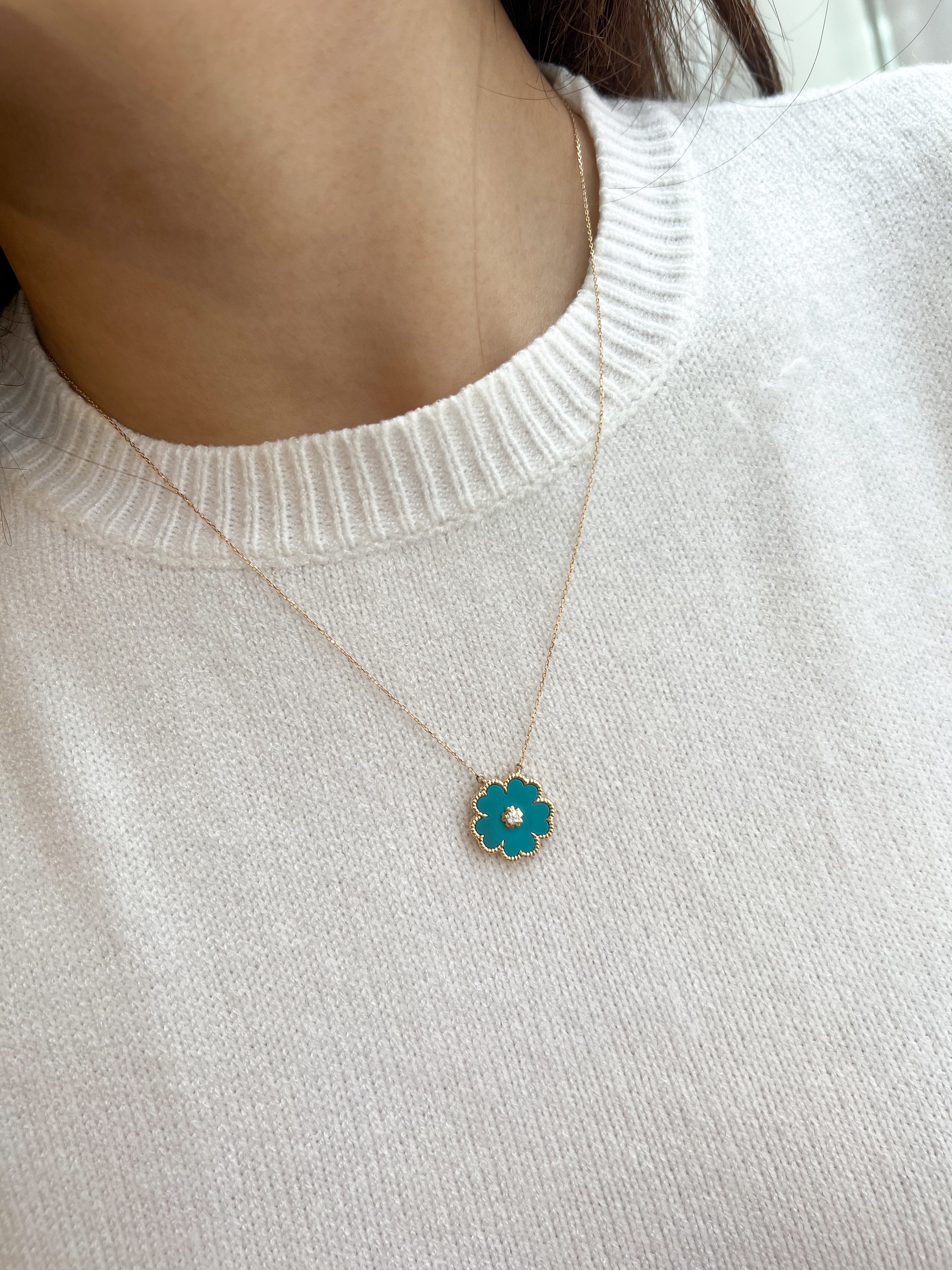 Forget Me Not Necklace in Turquoise