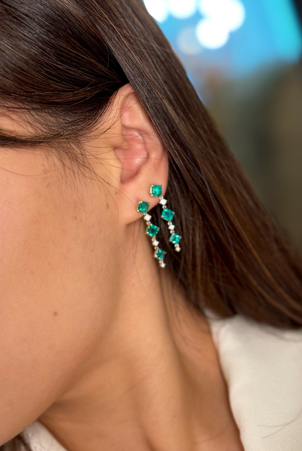 Ademire Asscher Drop Earrings