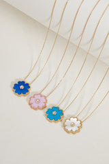 Forget Me Not Necklace in Pink Opal
