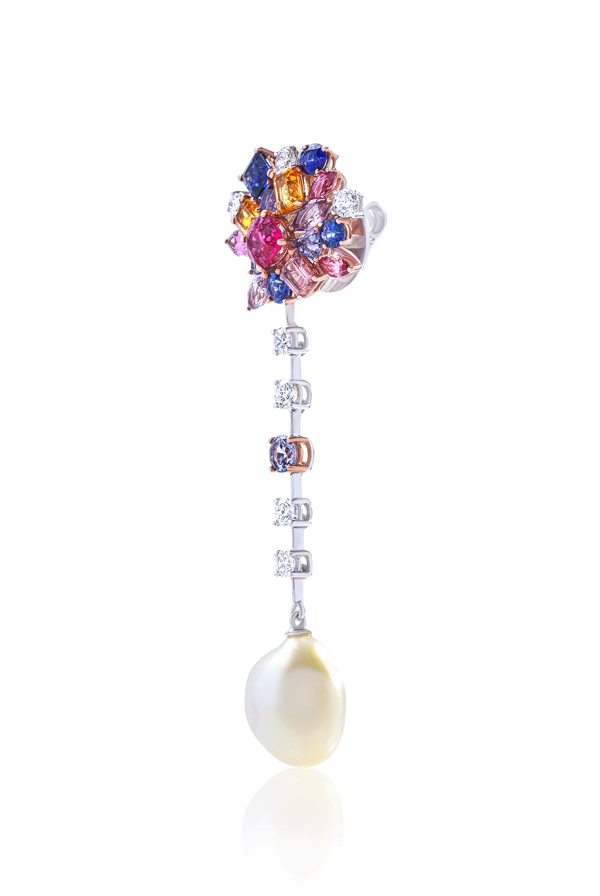 Mahenge Spinel and Pearl Single Earring