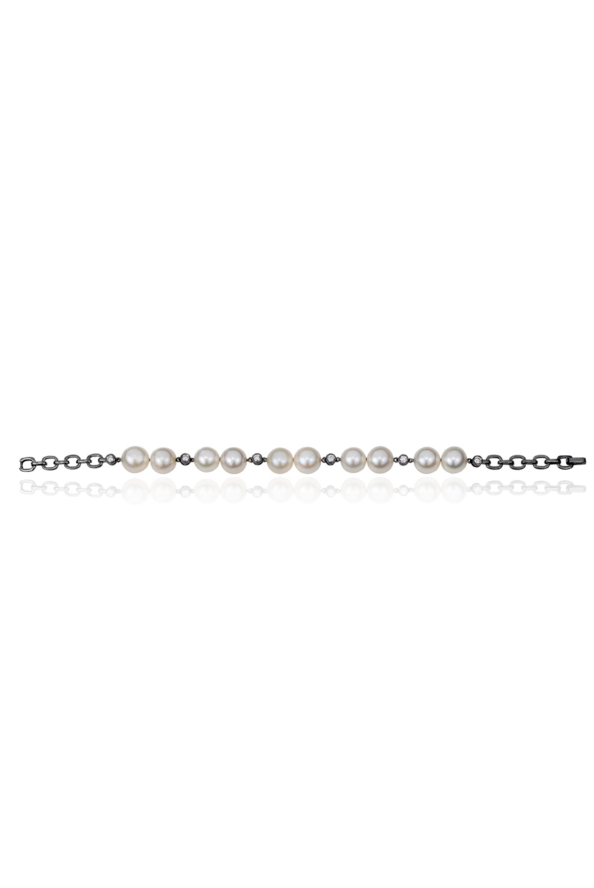 South Sea Pearls Link Diamond Bracelet