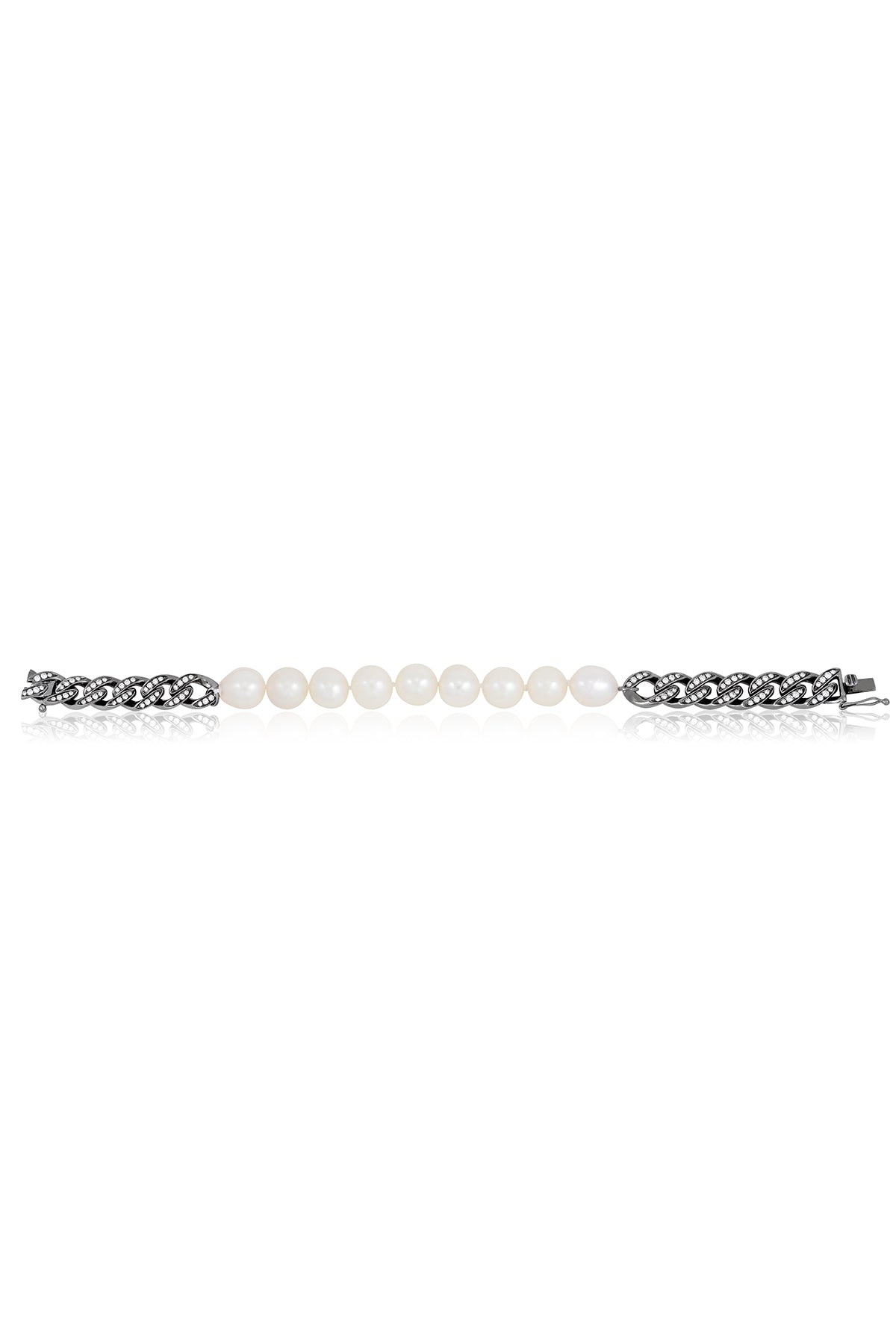 South Sea Pearls Cuban Diamond Bracelet
