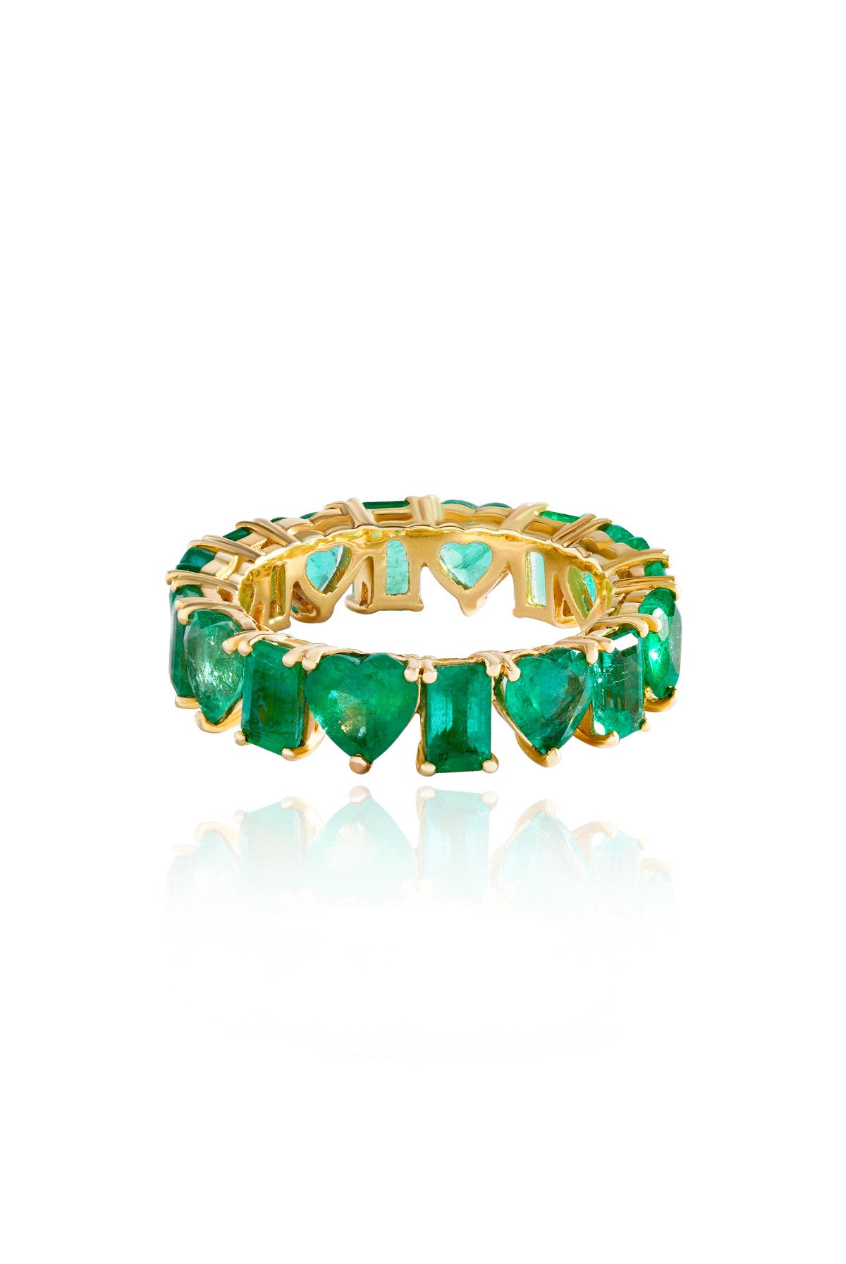 Heart & Emerald Zambian Emerald Eternity Band