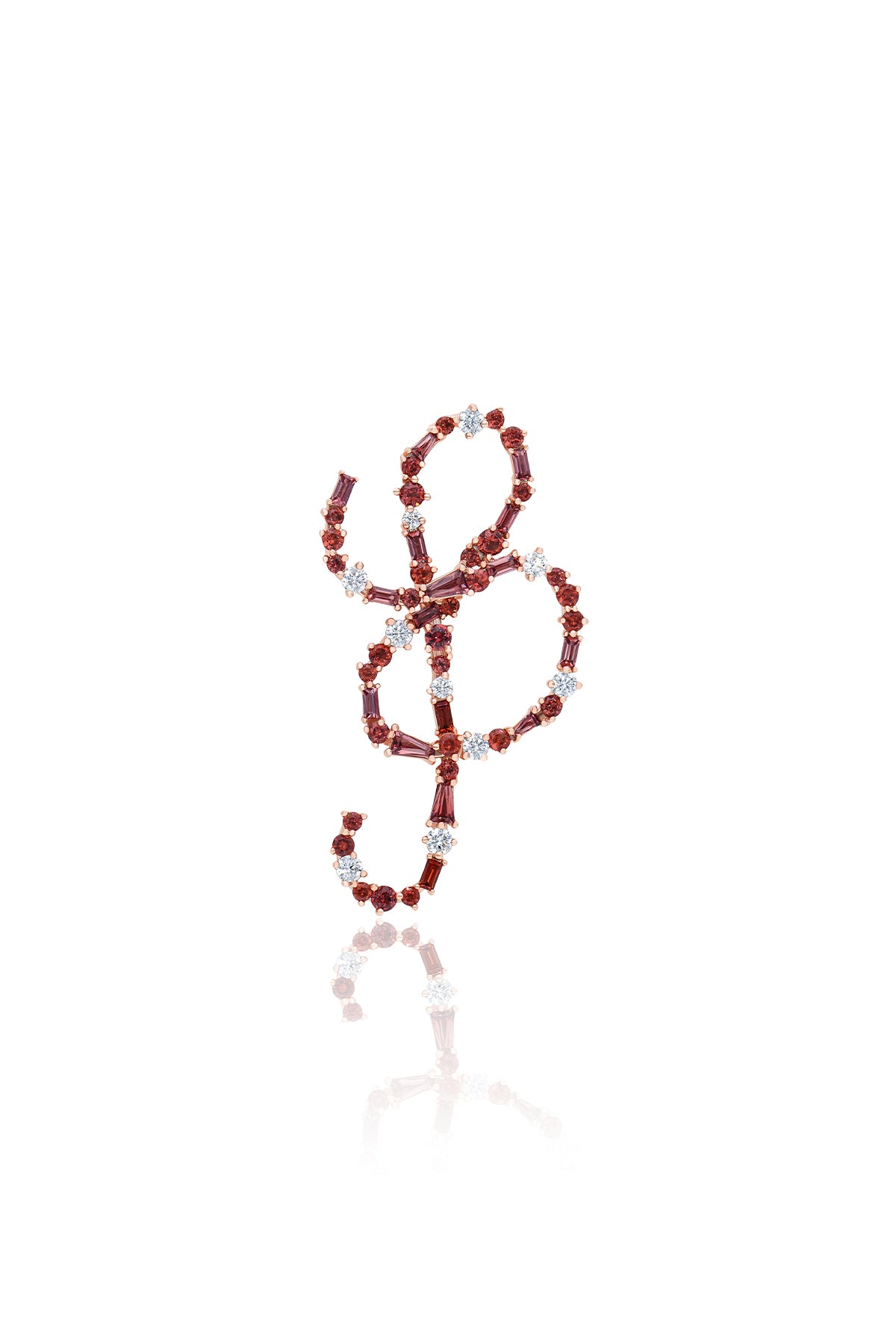 Red String of Fate Single Garnet Earring