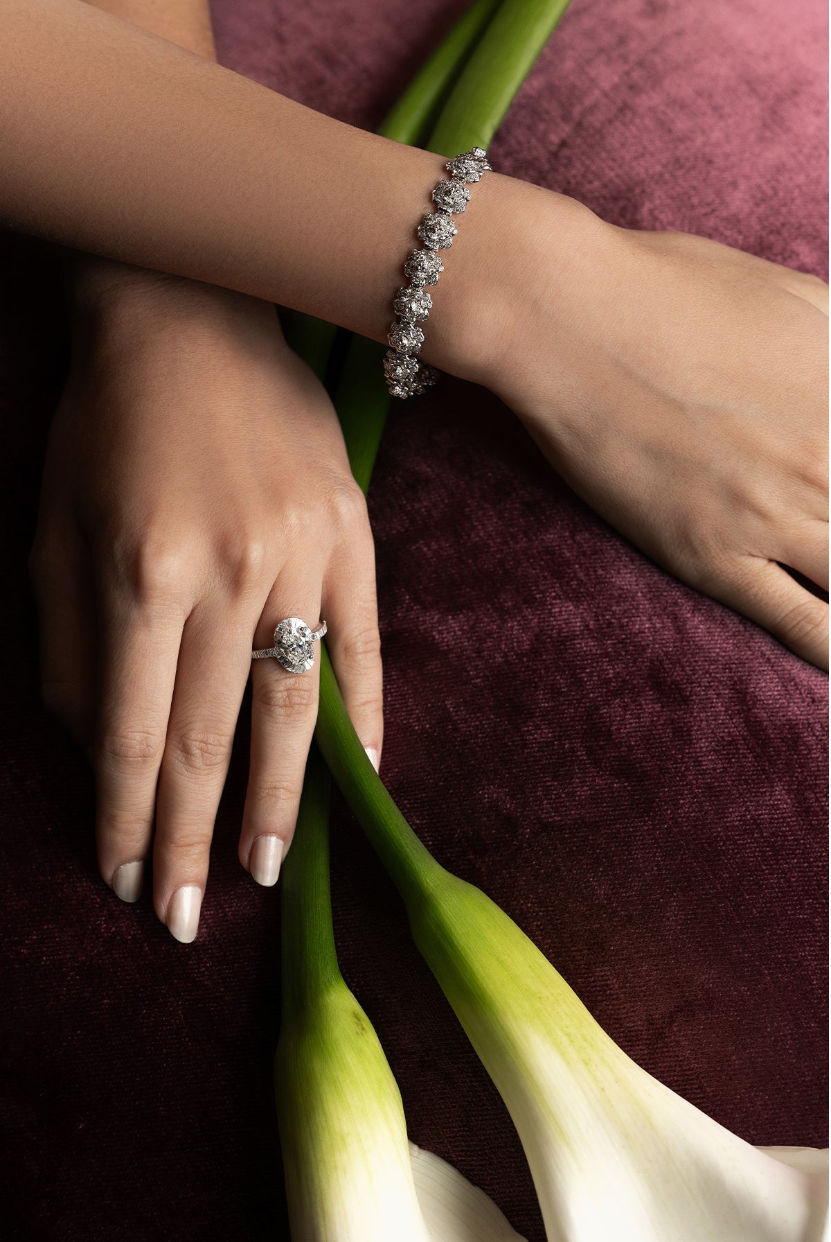 Permission to Eternity Oval Ring with Tapered Halo