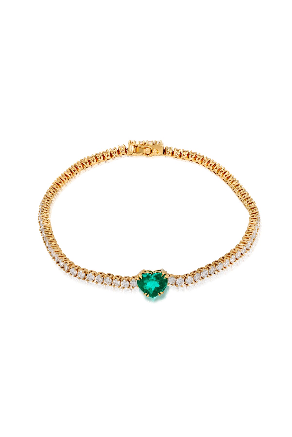 Heart cut Emerald Tennis Bracelet