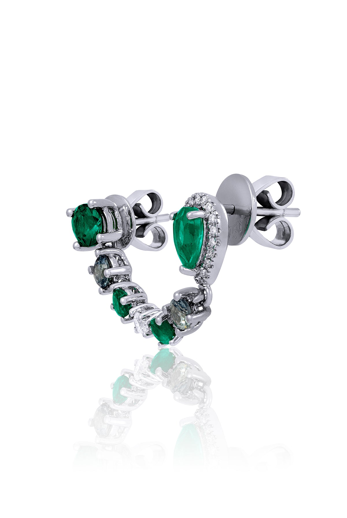 Multi Gemstone Chained Double Studs