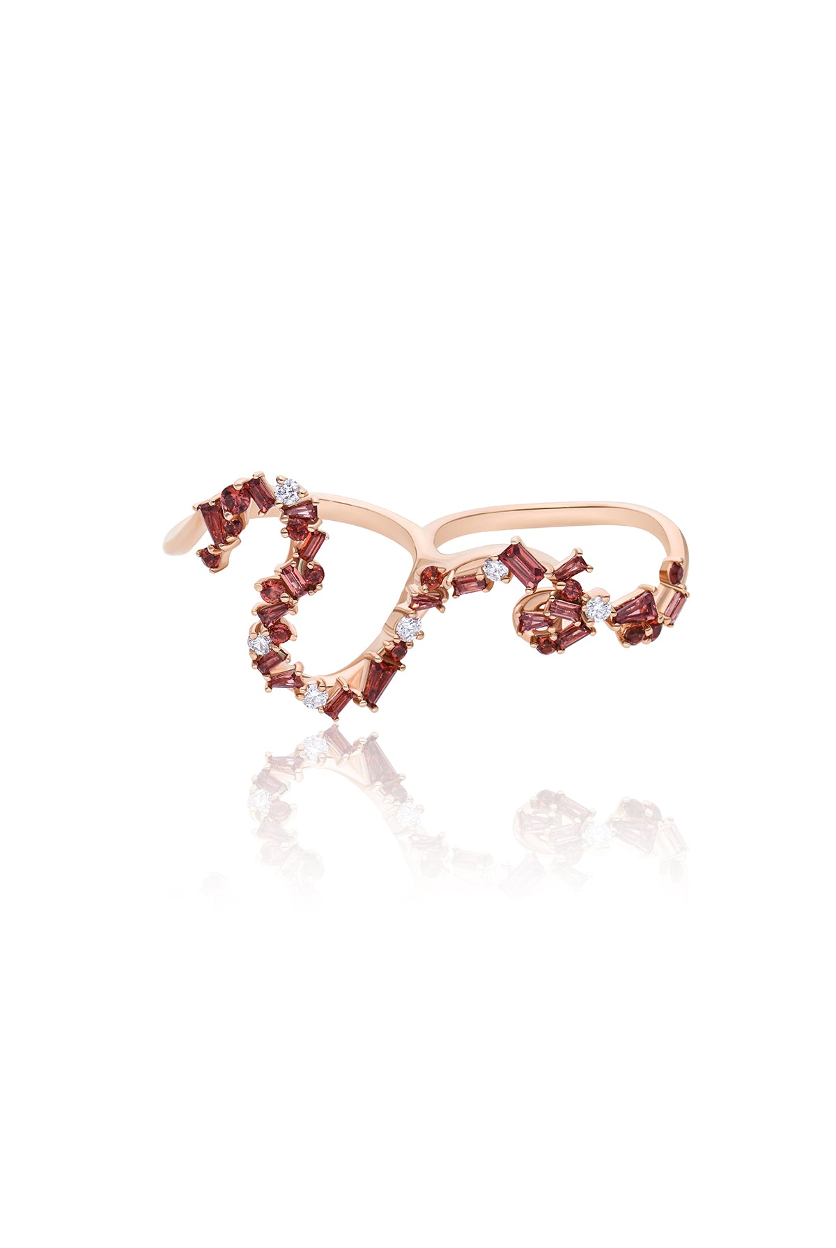 Red String of Fate Double Garnet Ring