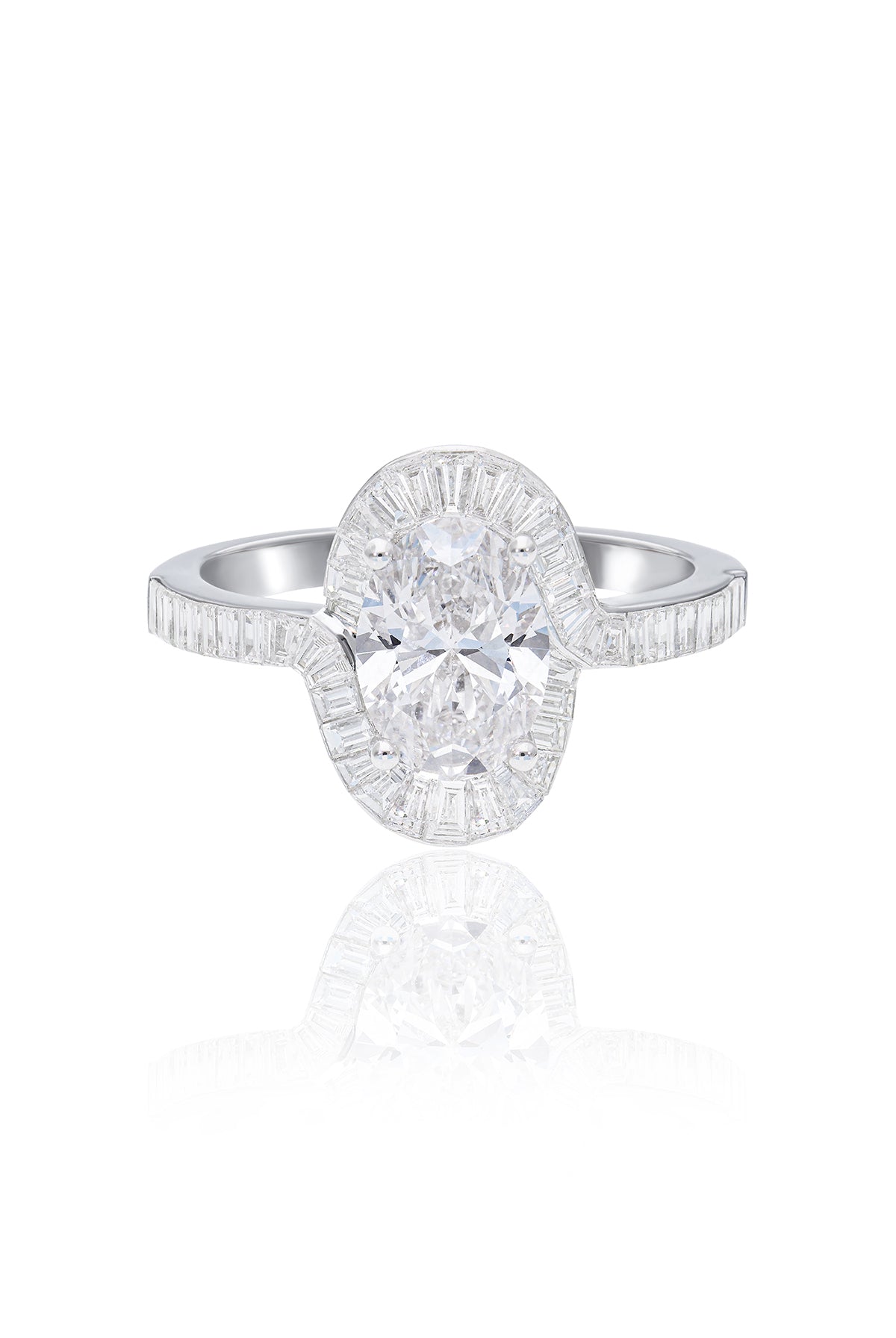 Permission to Eternity Oval Ring with Tapered Halo