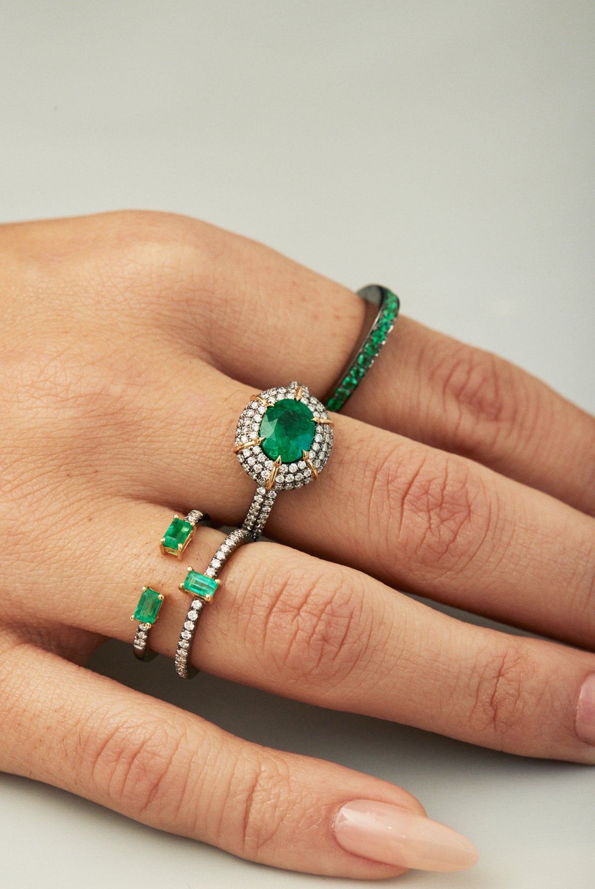 Eye of The Storm Emerald Ring