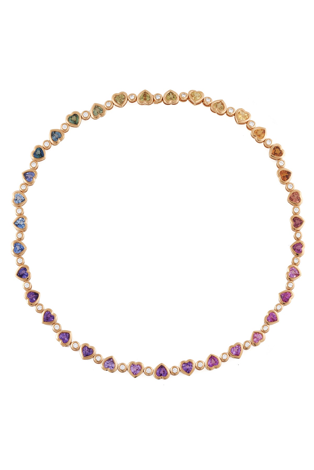 Love Roulette Rainbow Tennis Necklace