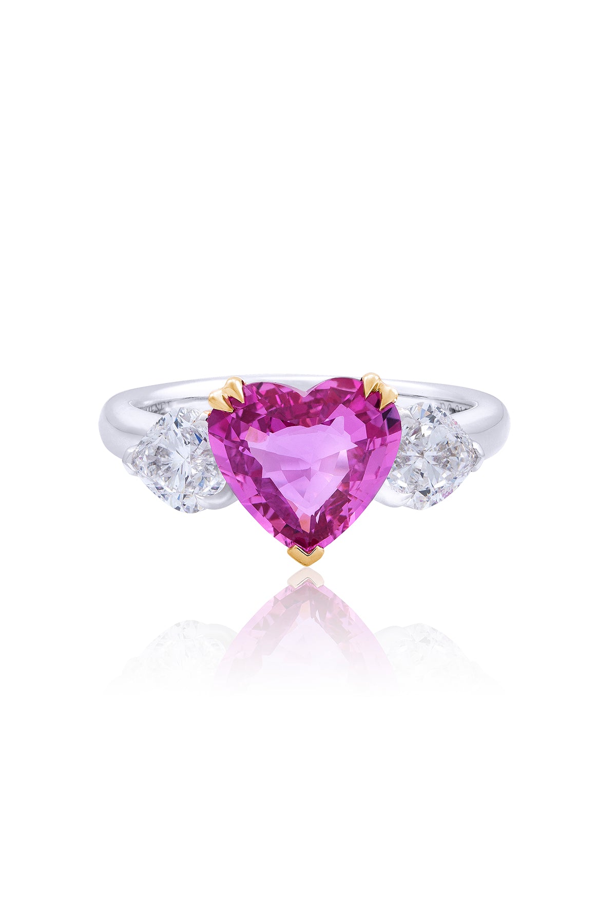 Pink Sapphire Trilogy Ring