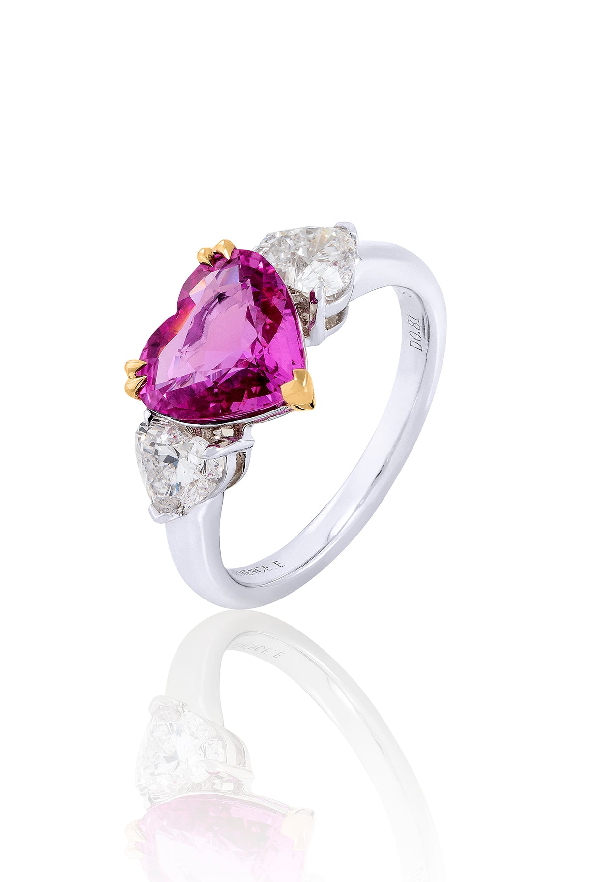 Pink Sapphire Trilogy Ring