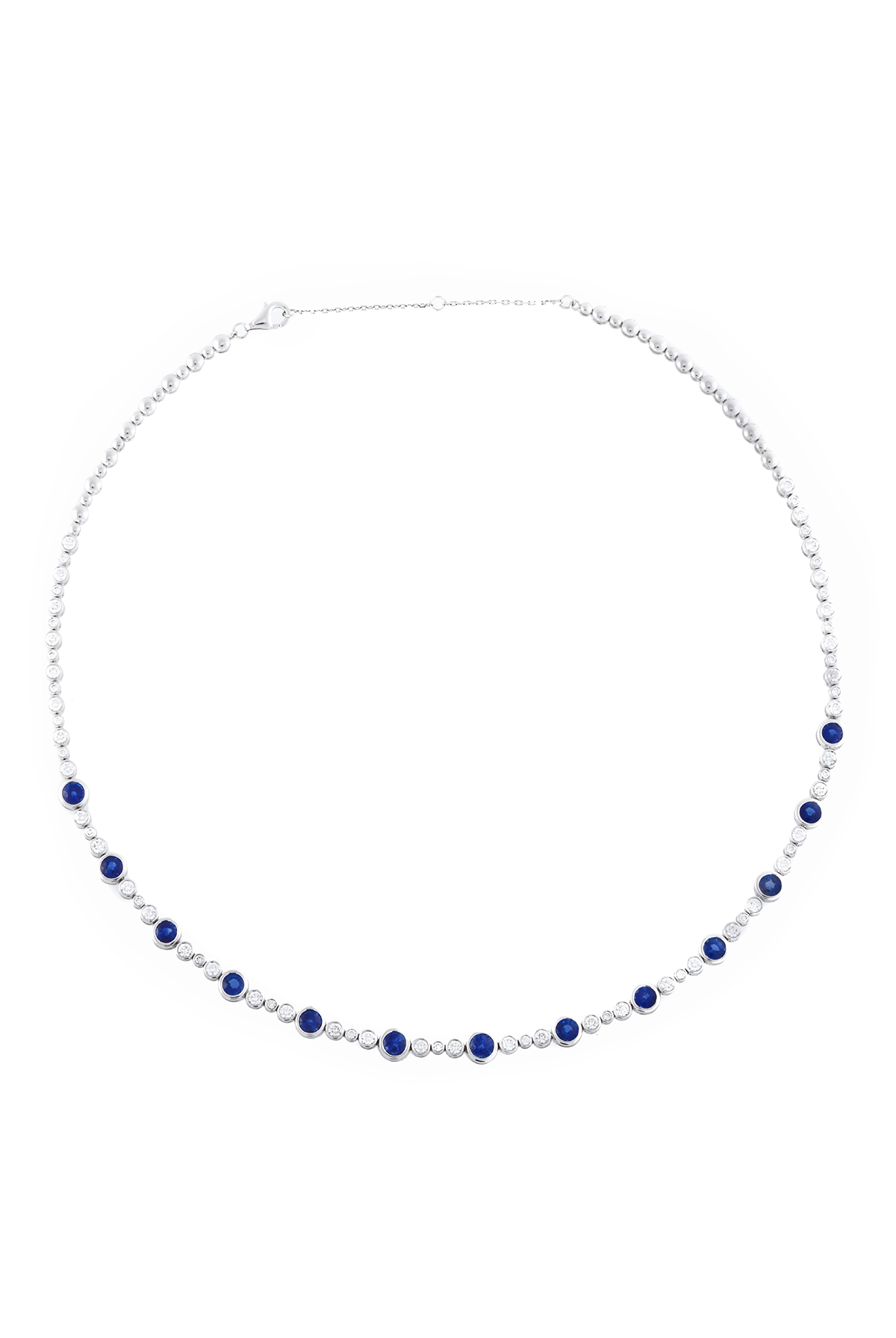 Silas Bezel Diamond & Sapphire Necklace