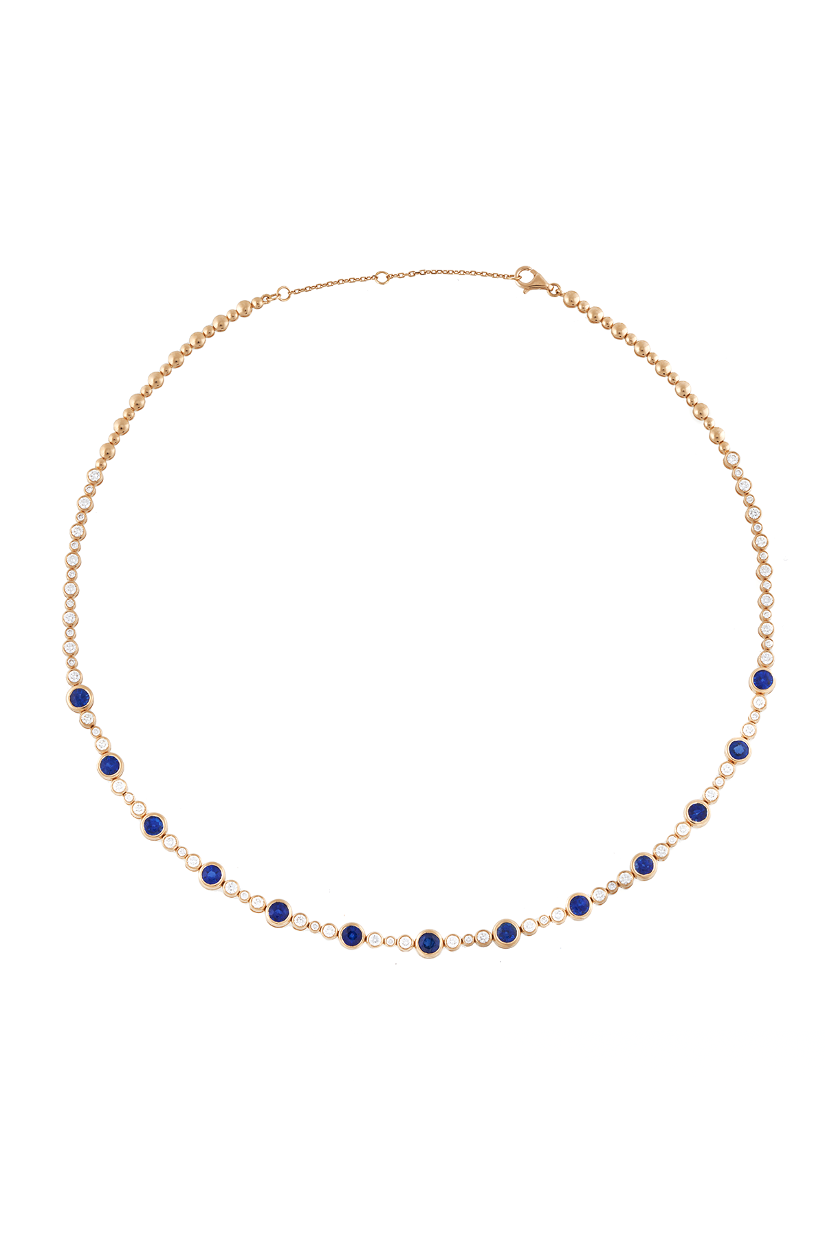 Silas Bezel Diamond & Sapphire Necklace