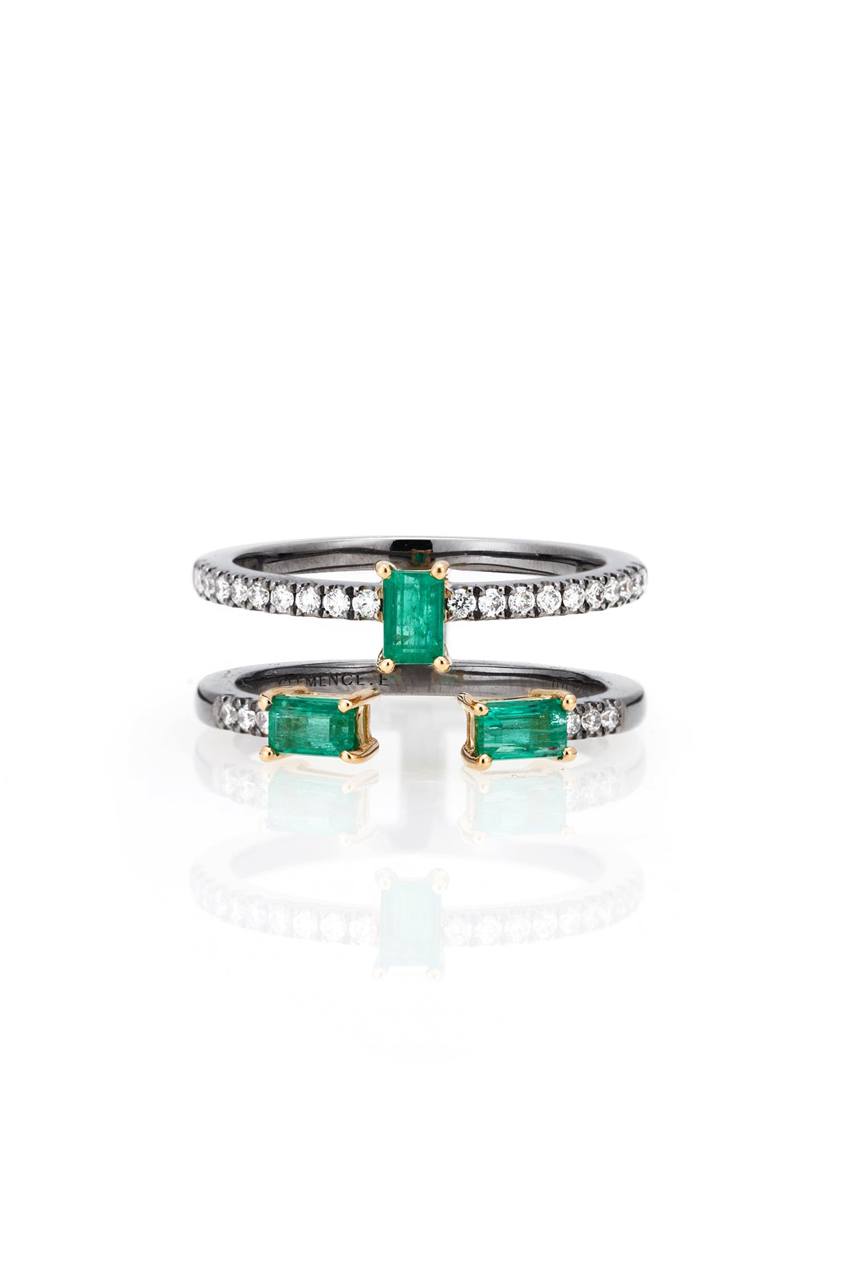 Trois Black Emerald Ring