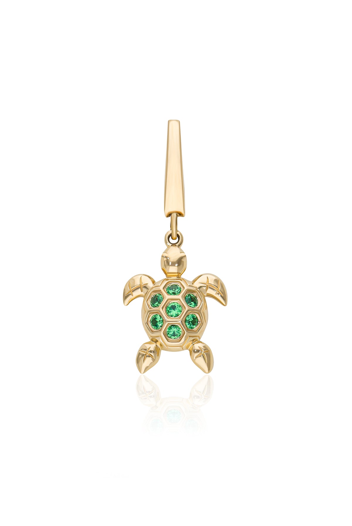 Green Garnet Sea Turtle Charm