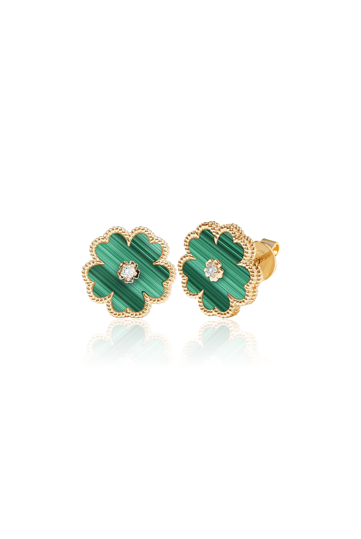 Forget Me Not Earrings in Malachite