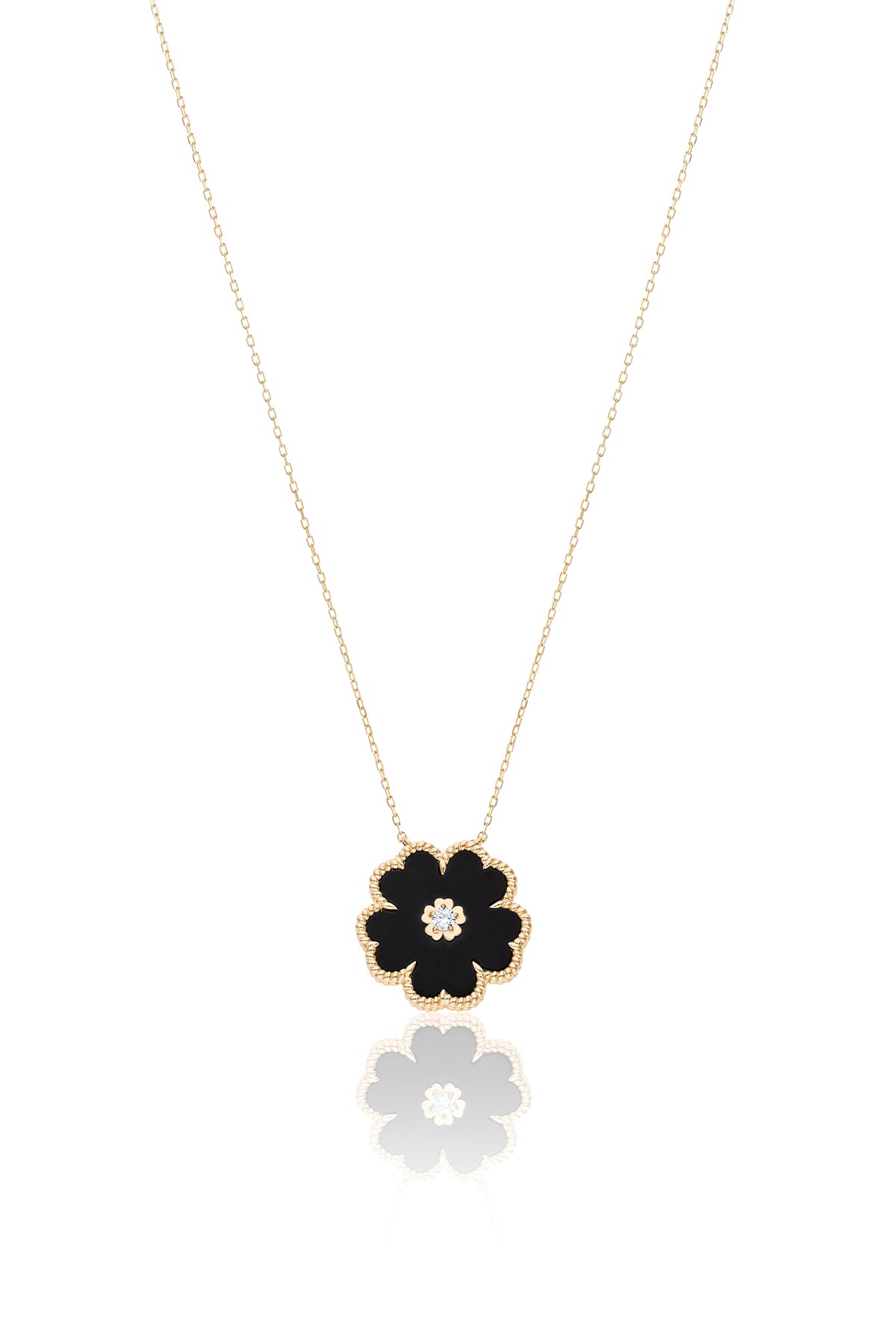 Forget Me Not Necklace in Black Onyx