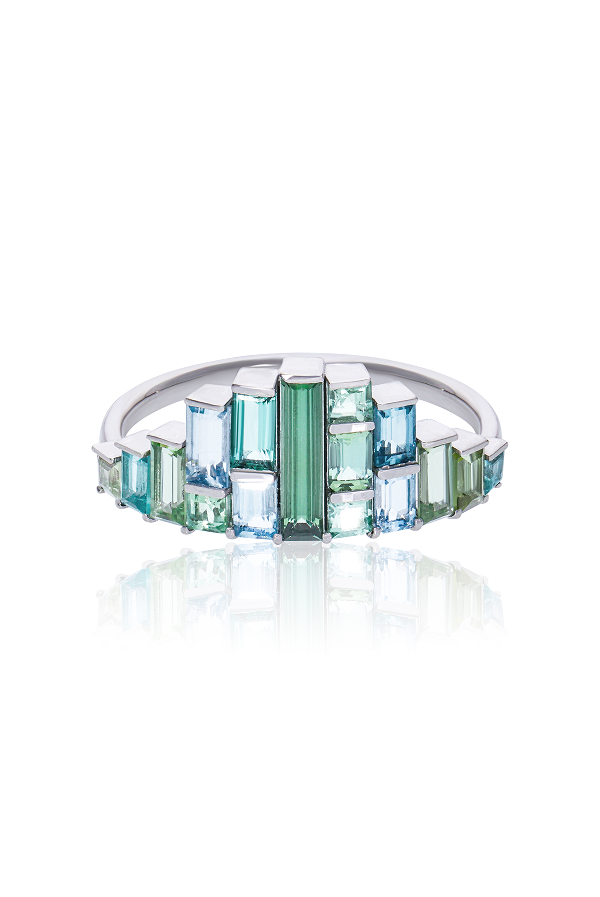 Peppermint Green Art Deco Tourmaline Ring