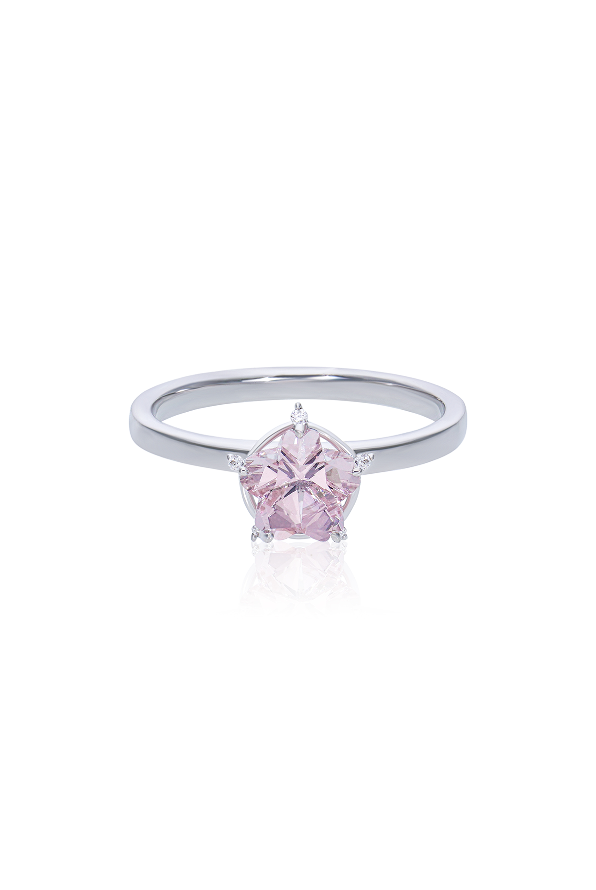 Sakura Pink Morganite and Diamonds Ring