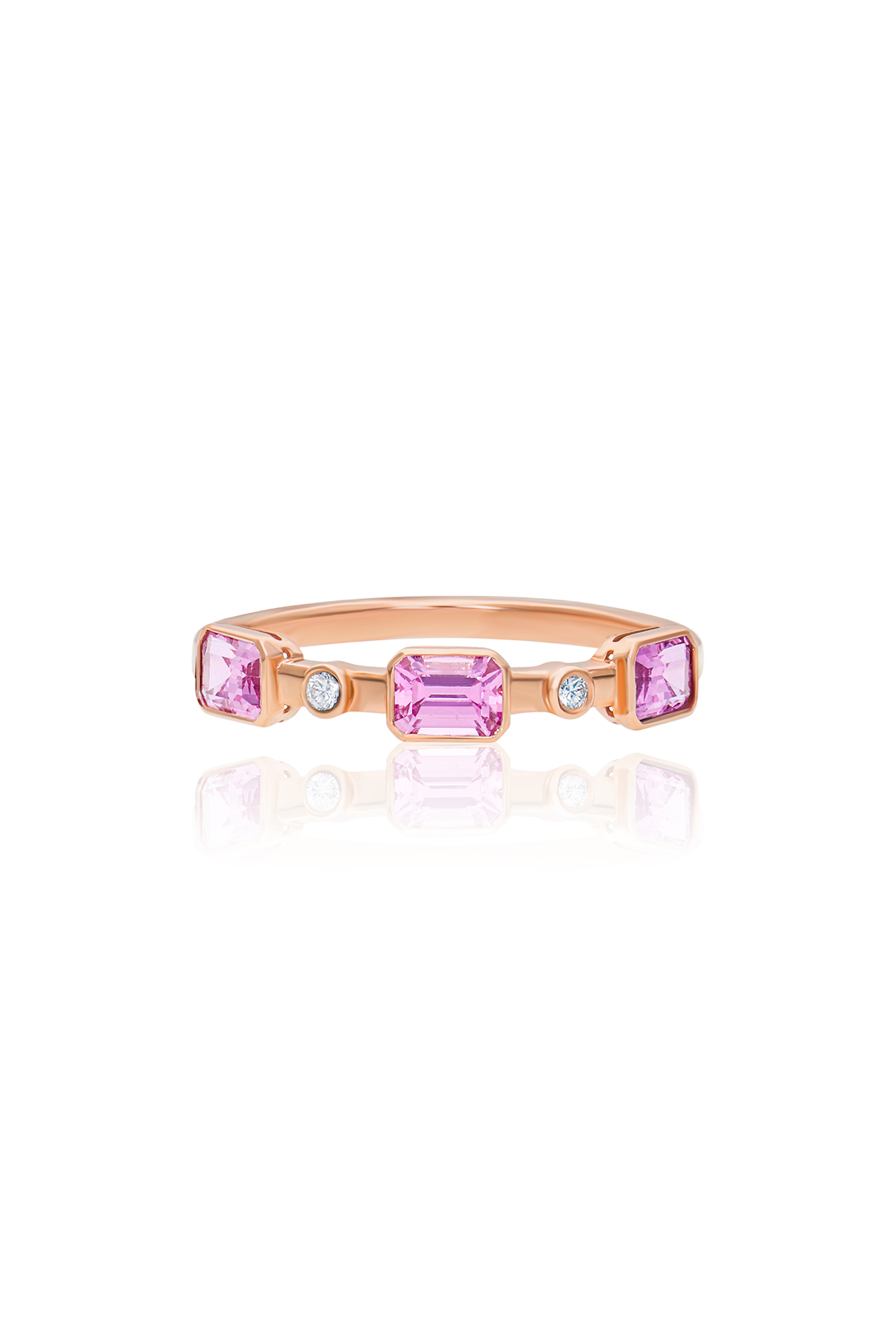 Sugar Plum Pink Multi-Gemstones Ring in Bezel Setting