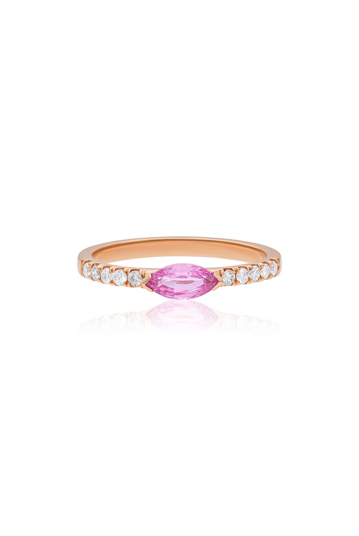 Jelly Bean Diamond and Pink Sapphire Ring