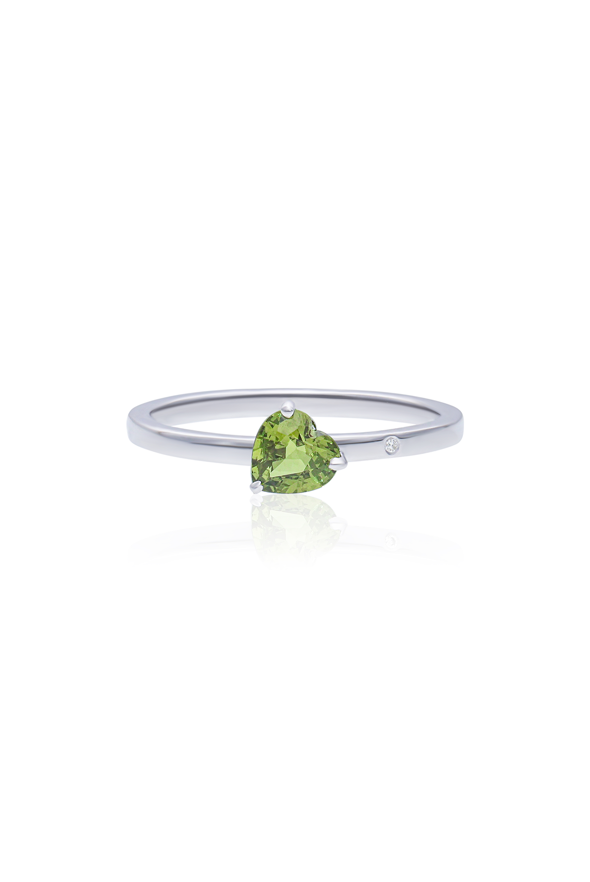 Green Sapphire and Diamond Skittle Ring