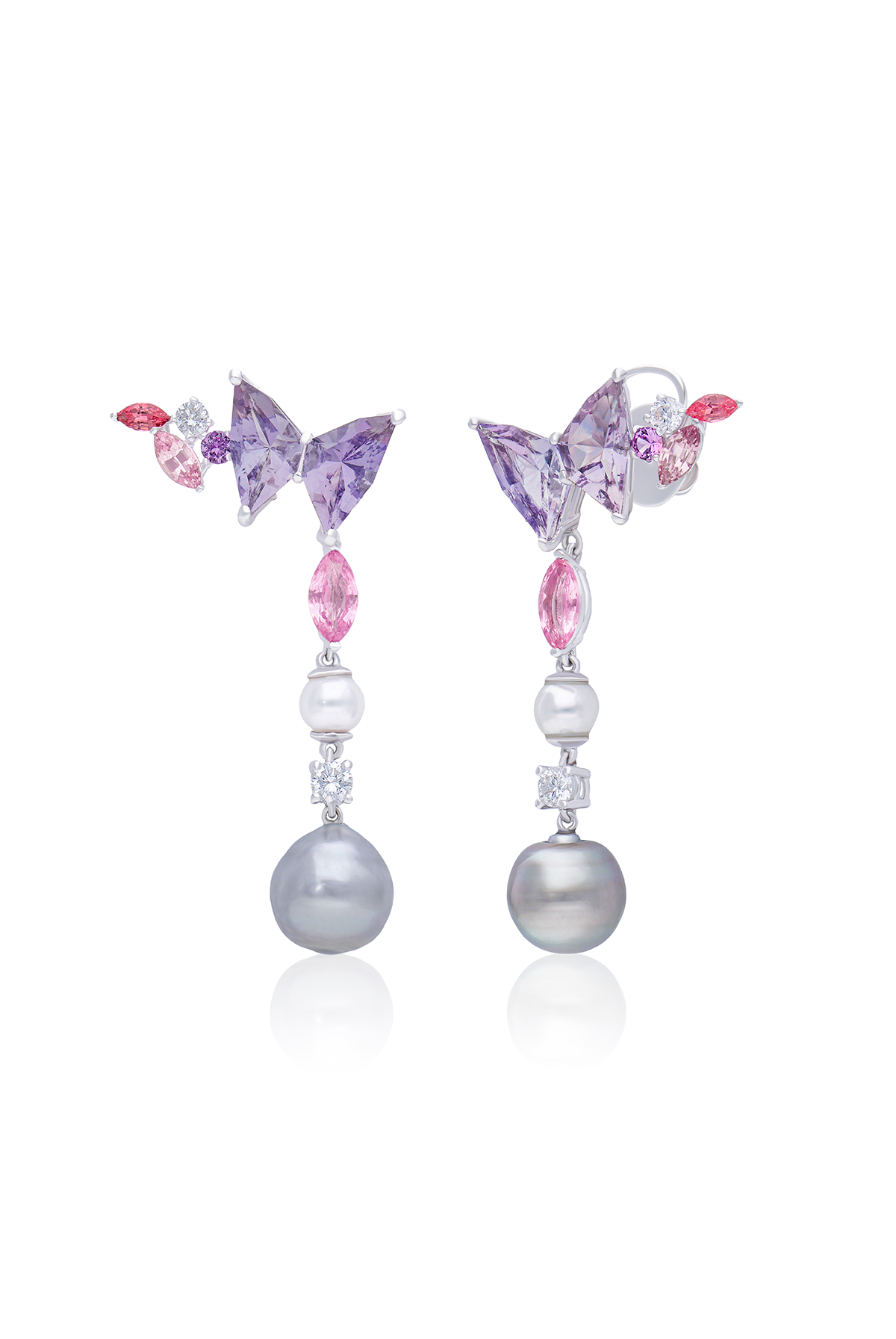 Papillon Ametrine Pearl Drop Earrings