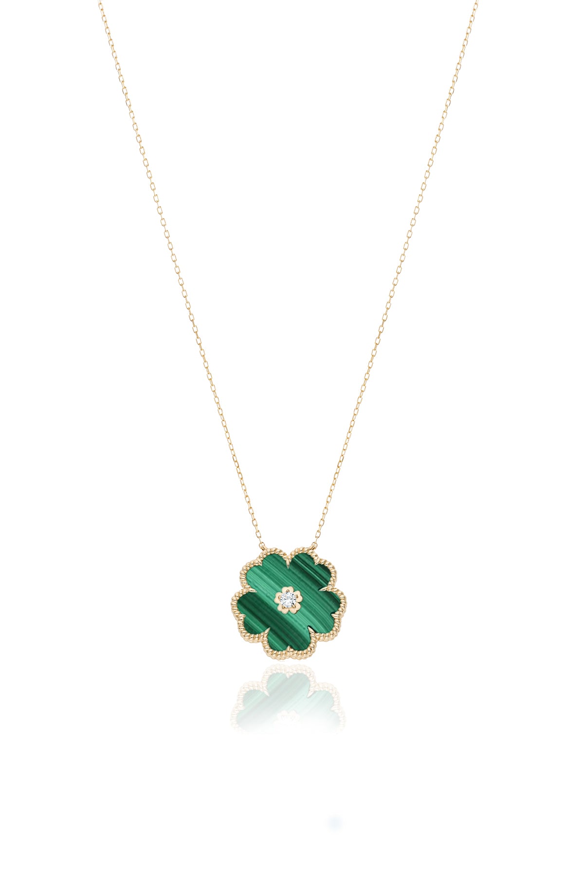 Forget Me Not Necklace in Malachite