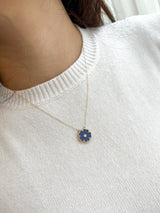 Forget Me Not Necklace in Blue Agate