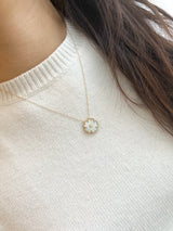 Forget Me Not Necklace in White Mother of Pearl