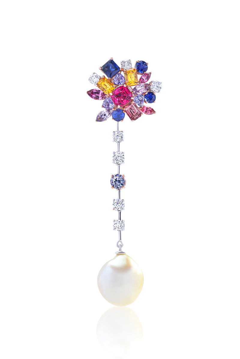 Mahenge Spinel and Pearl Single Earring
