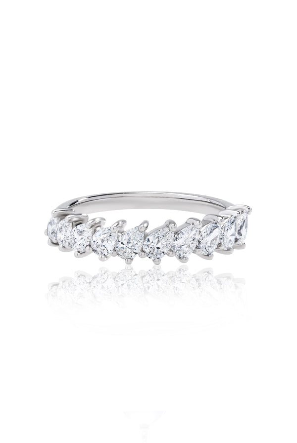 Diagonal Pear Diamond Ring