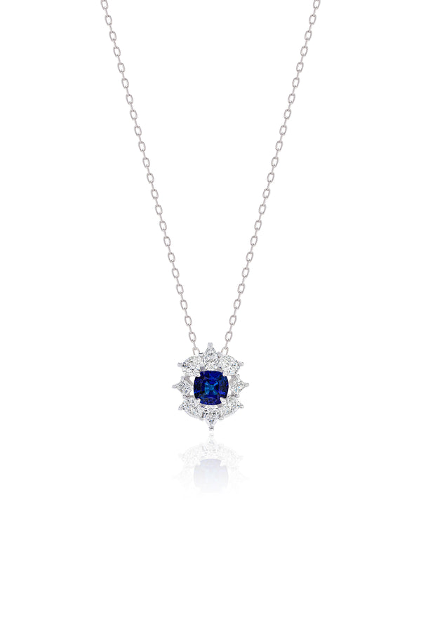 Aurora Blue Sapphire Necklace