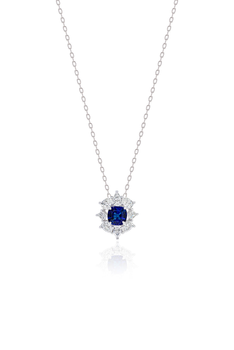 Aurora Blue Sapphire Necklace