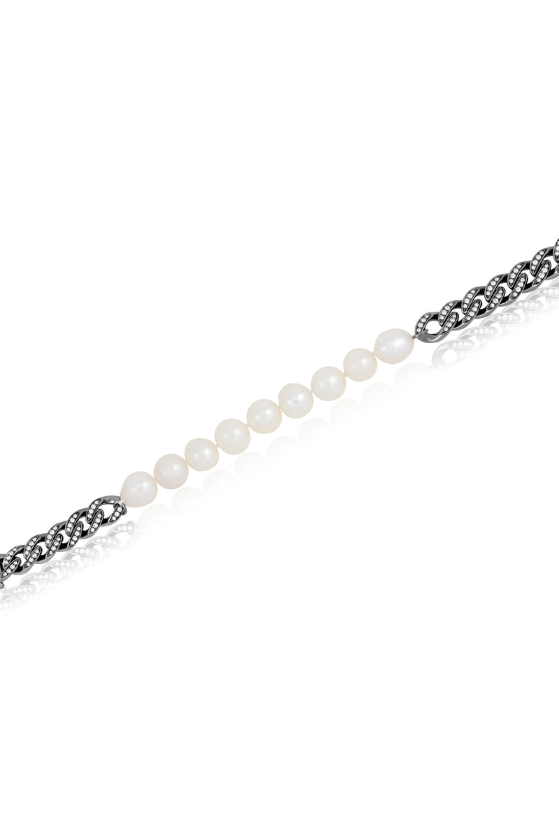 South Sea Pearls Cuban Diamond Bracelet