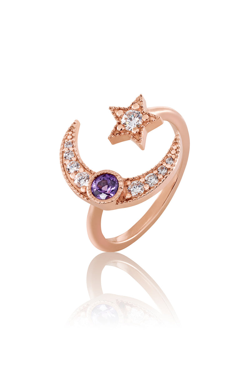 Star & Moon Purple Sapphire Ring