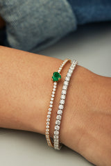 Heart cut Emerald Tennis Bracelet