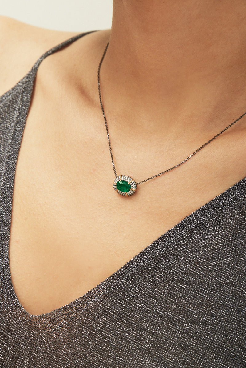 Eye of The Storm Emerald Necklace