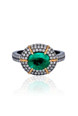 Eye of The Storm Emerald Ring