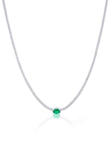 Oval Emerald Tennis Necklace