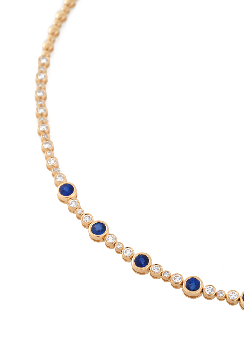 Silas Bezel Diamond & Sapphire Necklace