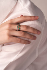 Trois Black Emerald Ring